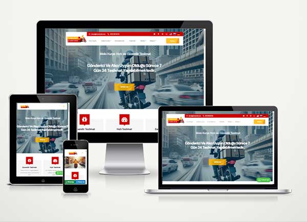 Moto Kurye Firma Web Site Paketi Currier